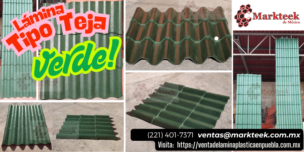 Venta de lamina de plastico tipo teja Markteek